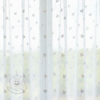 Feintüll Rainbow HEARTS off white