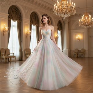 Feintüll Rainbow glitter design I