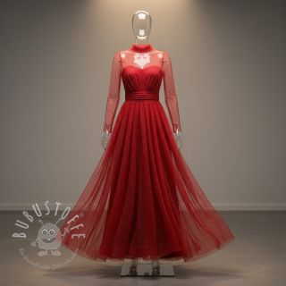 Feintüll ROYAL SPARKLE red silver