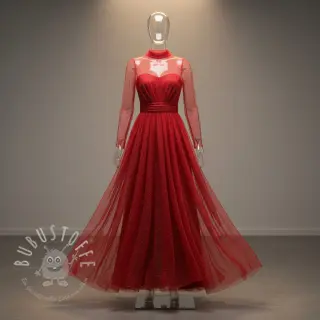 Feintüll ROYAL SPARKLE red silver