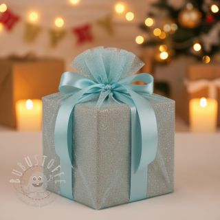 Feintüll ROYAL SPARKLE  light blue gold