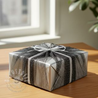 Feintüll ROYAL SPARKLE black silver