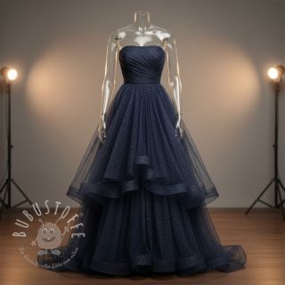 Feintüll ROYAL SPARKLE navy silver