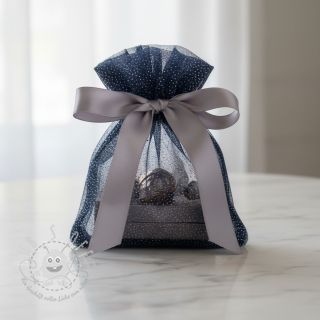 Feintüll ROYAL SPARKLE navy silver