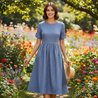 Leinen mit Baumwolle Lico navy