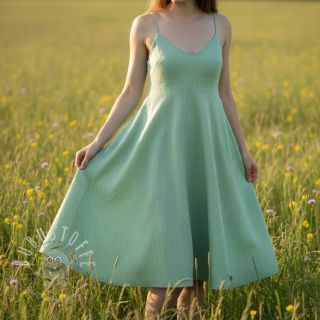 Leinen mit Baumwolle Fishbone green