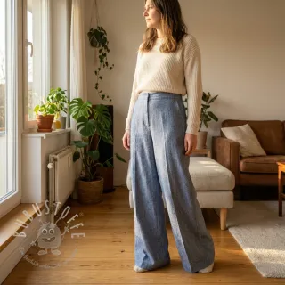 Leinen mit Baumwolle Fishbone light jeans