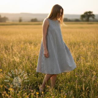 Leinen mit Baumwolle Lira big stripe black