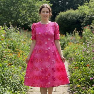 Baumwollstoff TIE DYE EMBROIDERY Poppy design U