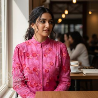 Baumwollstoff TIE DYE EMBROIDERY Poppy design U