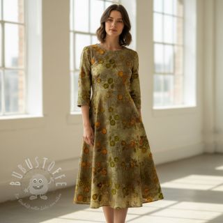 Baumwollstoff TIE DYE EMBROIDERY Poppy design P