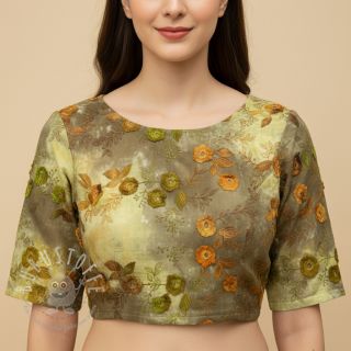 Baumwollstoff TIE DYE EMBROIDERY Poppy design P