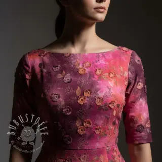 Baumwollstoff TIE DYE EMBROIDERY Poppy design Q