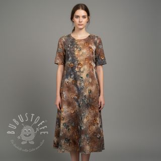 Baumwollstoff TIE DYE EMBROIDERY Poppy design M