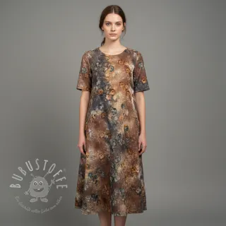 Baumwollstoff TIE DYE EMBROIDERY Poppy design M