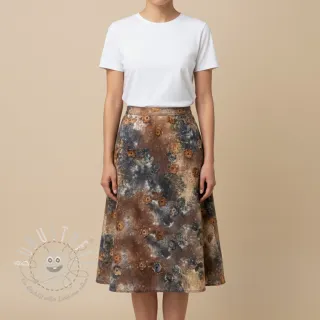 Baumwollstoff TIE DYE EMBROIDERY Poppy design M