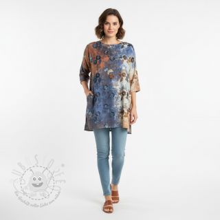 Baumwollstoff TIE DYE EMBROIDERY Poppy design I