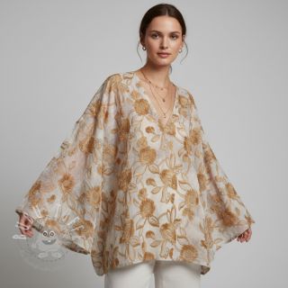 Baumwollstoff TIE DYE EMBROIDERY Swingy design A