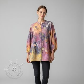 Baumwollstoff TIE DYE EMBROIDERY Poppy design E