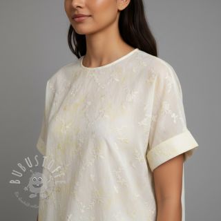 Baumwollstoff EMBROIDERY Tie-Dye yellow