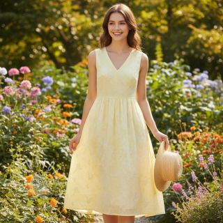 Baumwollstoff EMBROIDERY Tie-Dye yellow