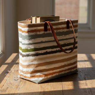 Baumwollstoff Big stripes Snoozy old green