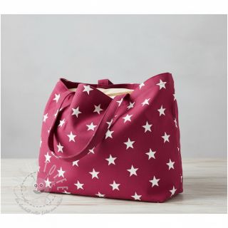 Baumwollstoff Stars cerise