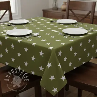 Baumwollstoff Stars green