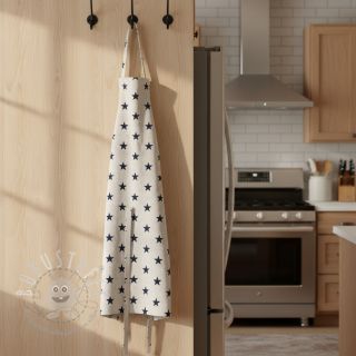 Baumwollstoff Stars white/navy