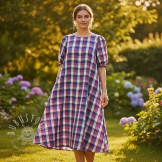 Baumwollstoff YARN DYED Square cerise