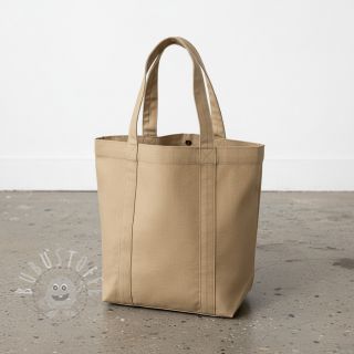 Baumwollstoff popeline dark beige