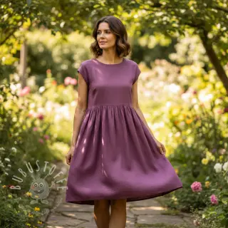 Baumwollstoff popeline aubergine