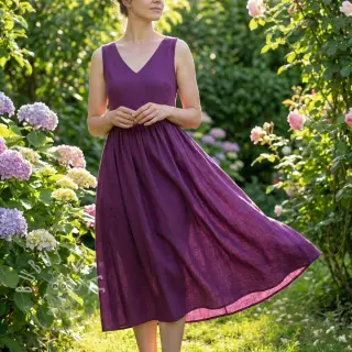 Baumwollstoff popeline dark purple