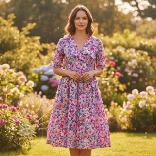 Baumwollstoff Significant flowers purple digital print