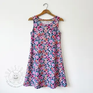 Baumwollstoff Significant flowers navy digital print