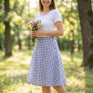 Baumwollstoff Check lavender