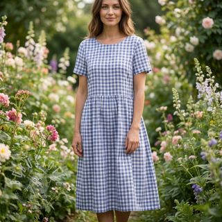 Baumwollstoff Check lavender