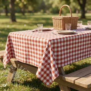 Baumwollstoff Check terra