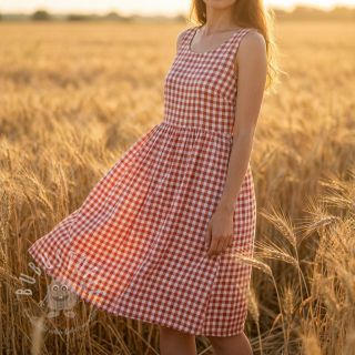 Baumwollstoff Check terra