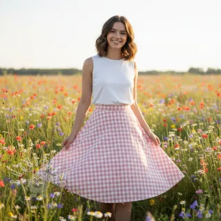 Baumwollstoff Check old rose