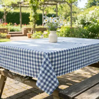 Baumwollstoff Check blue