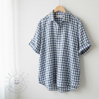 Baumwollstoff Check blue