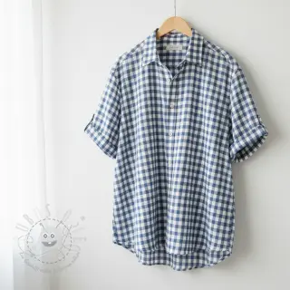 Baumwollstoff Check blue
