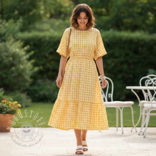 Baumwollstoff Check yellow