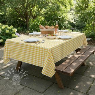 Baumwollstoff Check yellow