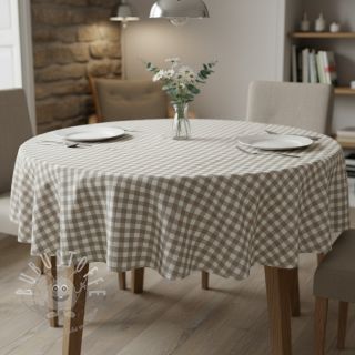 Baumwollstoff Check sand