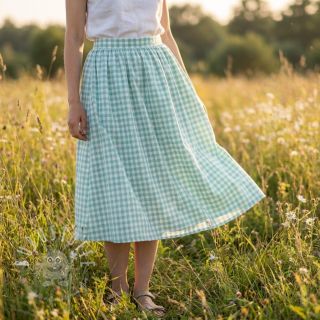 Baumwollstoff Check mint