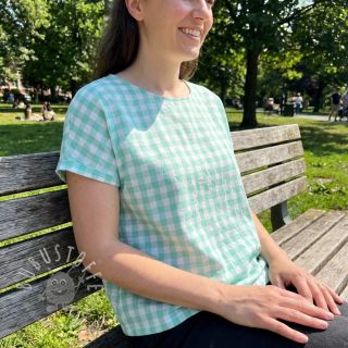 Baumwollstoff Check mint