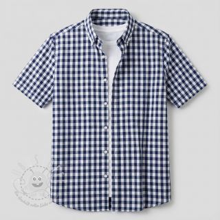 Baumwollstoff Check navy