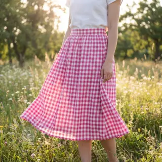 Baumwollstoff Check fuchsia